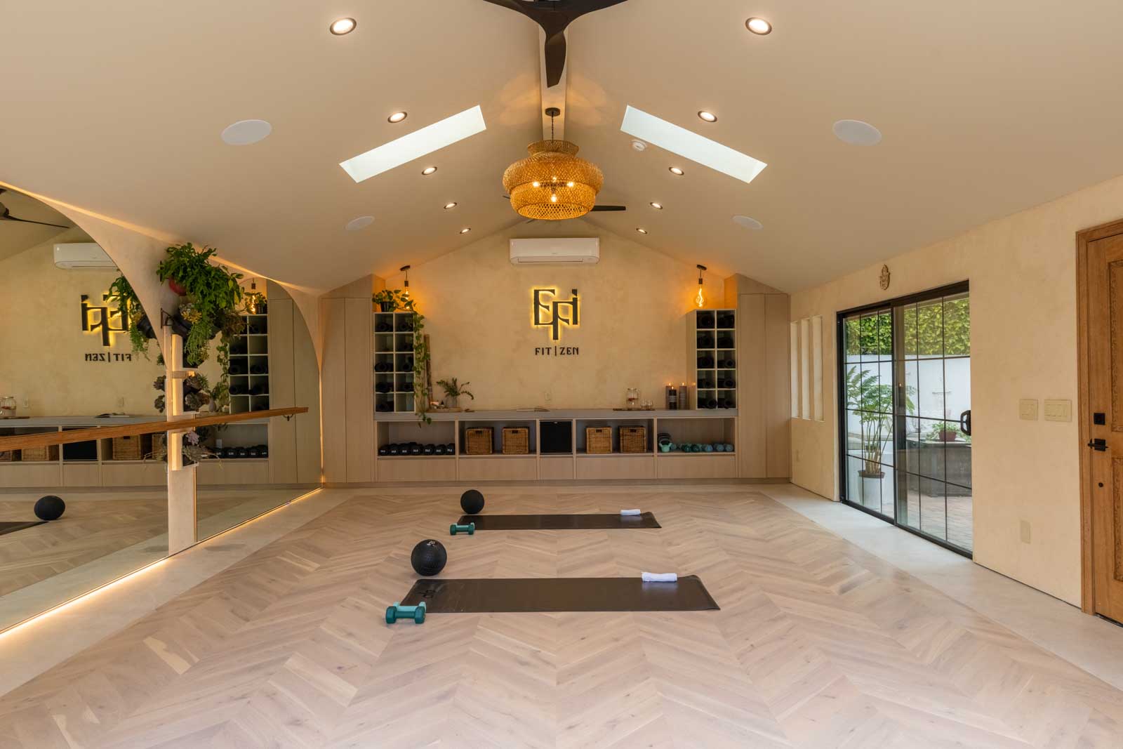 Bright and modern Burbank ADU interior with open floor plan, vaulted ceilings, and contemporary white finishes