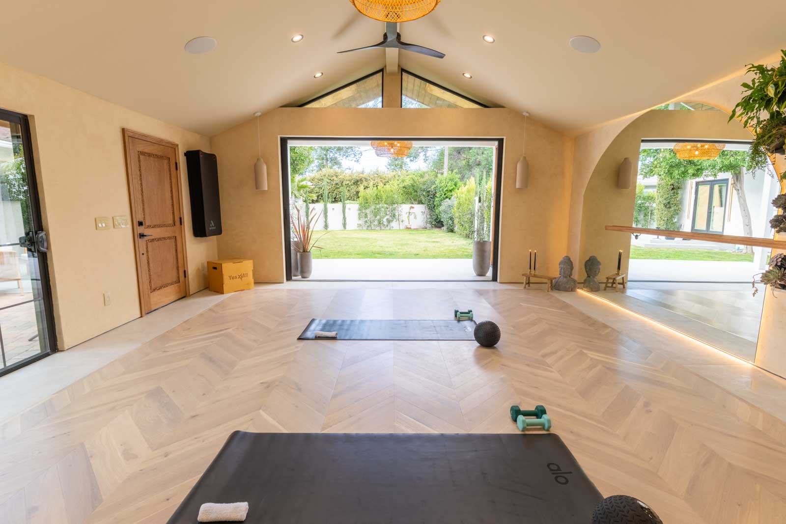 ADU interior with garden views