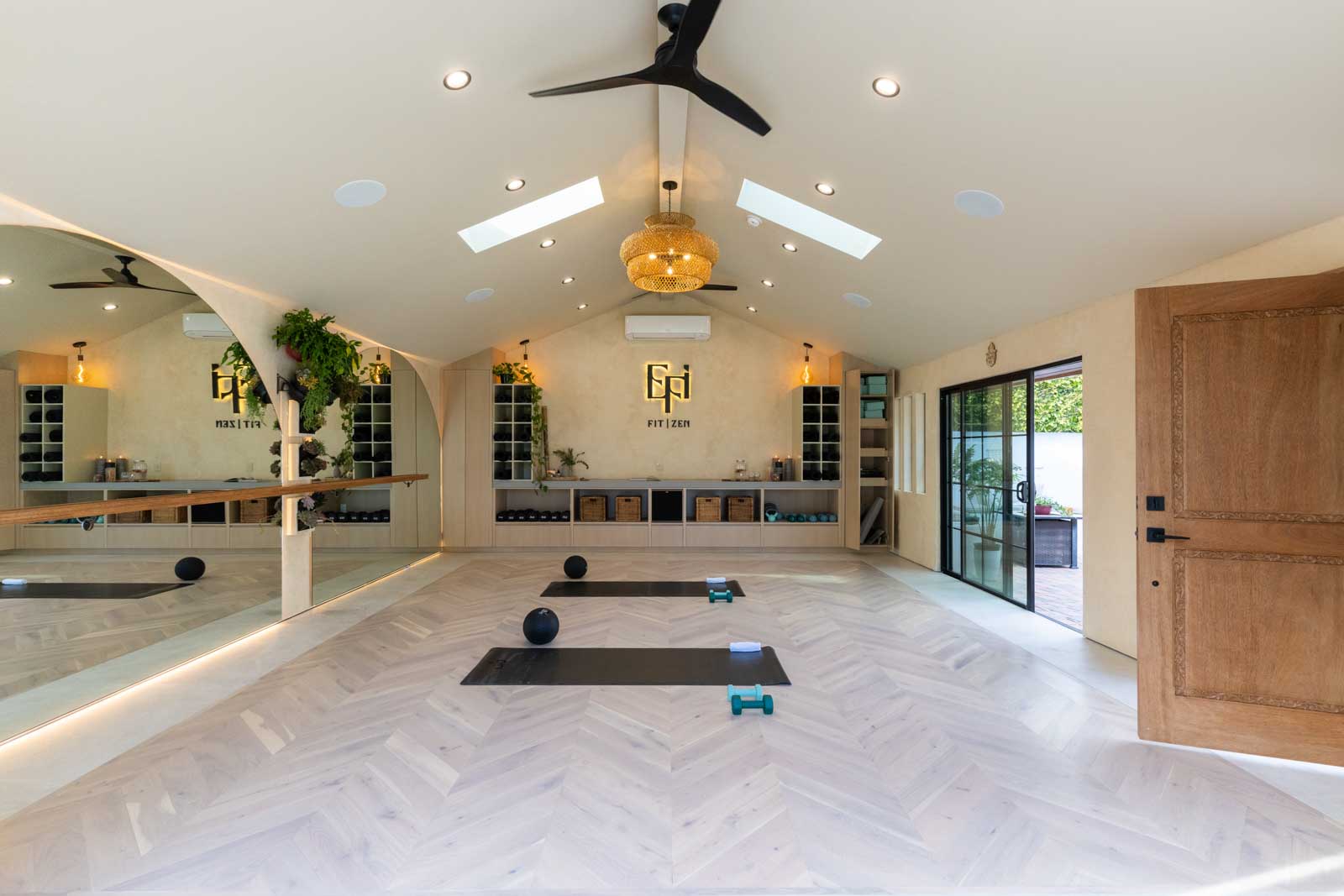 Spacious ADU interior with vaulted ceiling