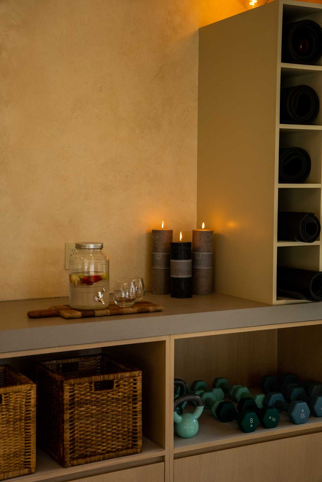 Custom built-in storage solutions with precision carpentry — crown molding installation