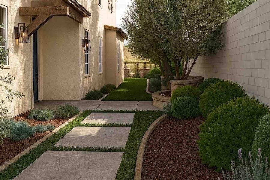 Frontyard design and hardscape in Thousand Oaks