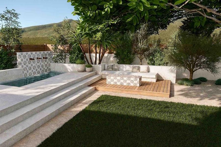 Glendale landscape with lawn and gravel planting beds
